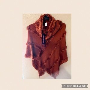NWT Auburn/Autumn Orange Poncho